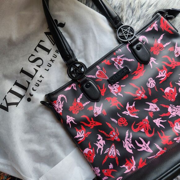 KILLSTAR Damned DEVIL Demon Tote Bag Purse Handbag Pentacle Metal Gothic Witchy - Picture 2 of 13